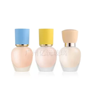 our-collection 30ml Clear Glass Foundation Bottle with Luxury Gold Pump and Cap Wholesale
